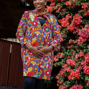 Ankara Fabric - Linen Lined Duster Jacket